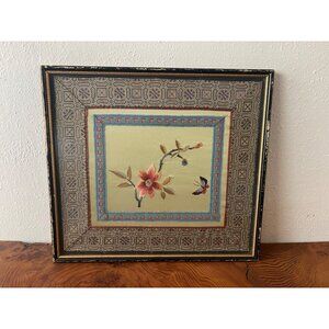 Framed Vintage Chinese Silk hand Embroidered Textile